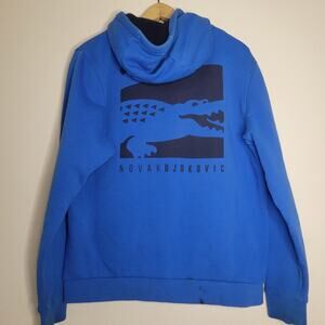 Lacoste x Novak Djokovic Men's Double Sided Huge Back Logo Hoodie Large